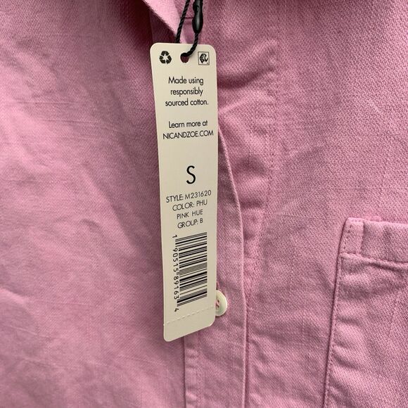 NIC+ZOE Summer Day Shirt Tunic Pink Small NWT - Picture 5 of 7
